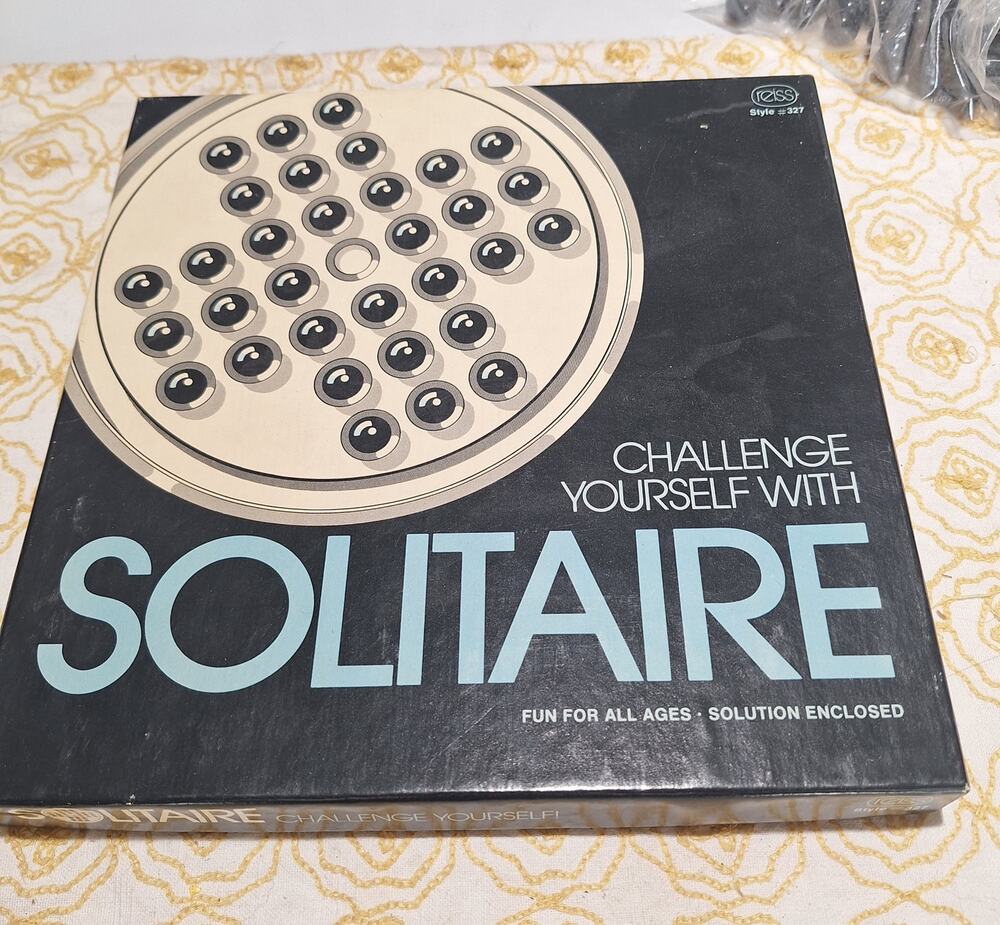 Vintage 1974 Reiss Solitaire Marble Peg Game Style 327 Complete Box Instructions